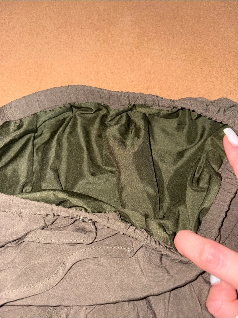 SHEIN Olive Tiered Midi Skirt